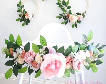 Baby Girl Décoration Bunting Rose Gris Feutre Balle Pompon Garland Nursery Wall Decor