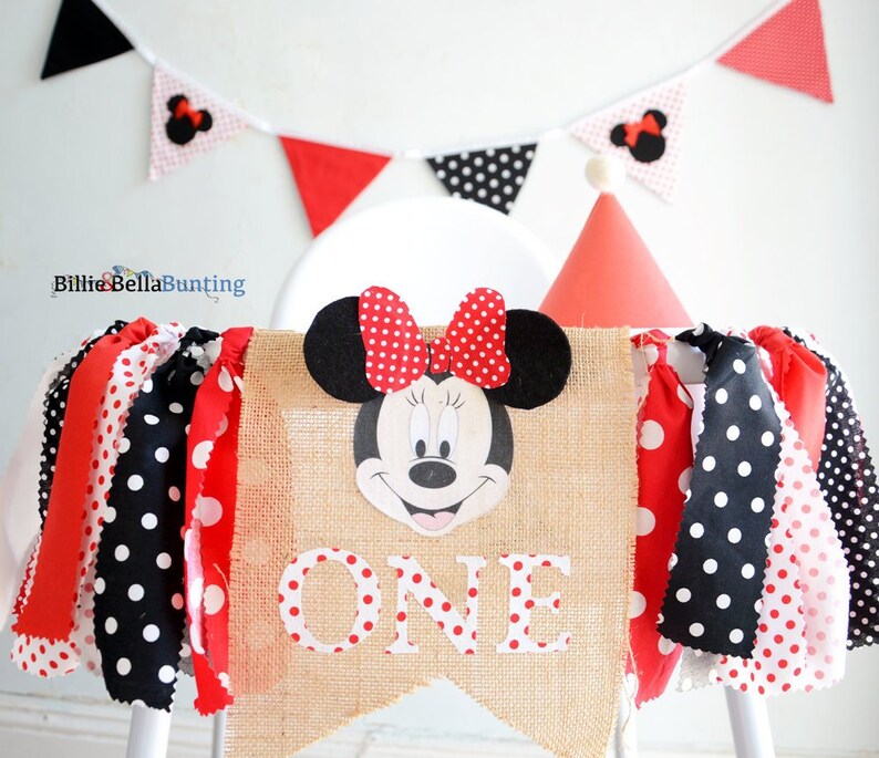 Minnie Mouse Party Decorations Highchair Banner First Etsy