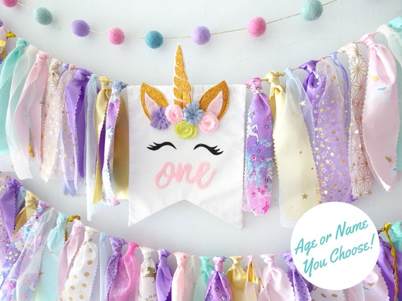 Unicorn Party Decorations Girl First Birthday Decor Unicorn Etsy