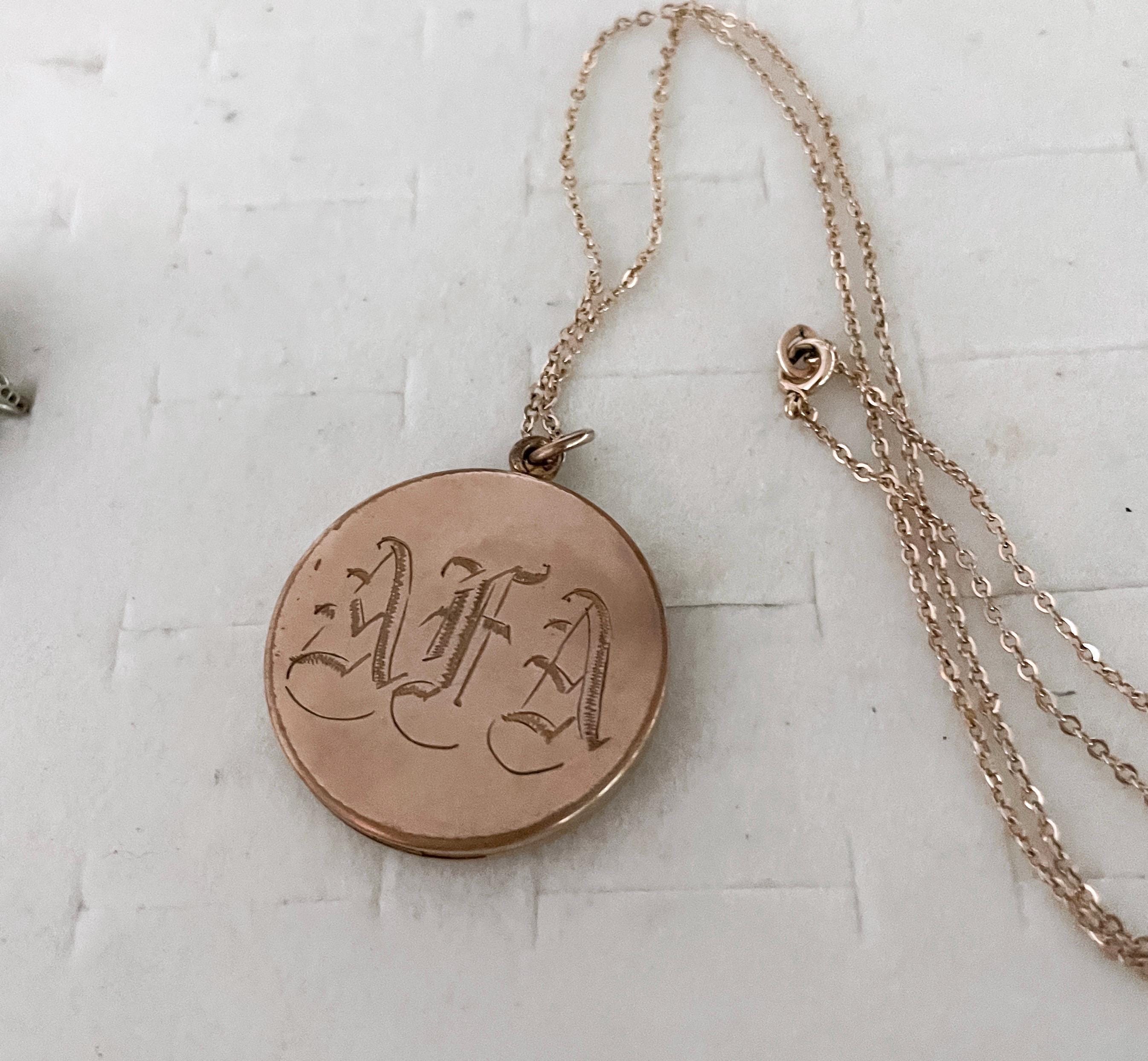 Gs Names Lockets Antique Gold Filled Celestial Locket: Moon, Stars, Diamonds - 18.5 ...