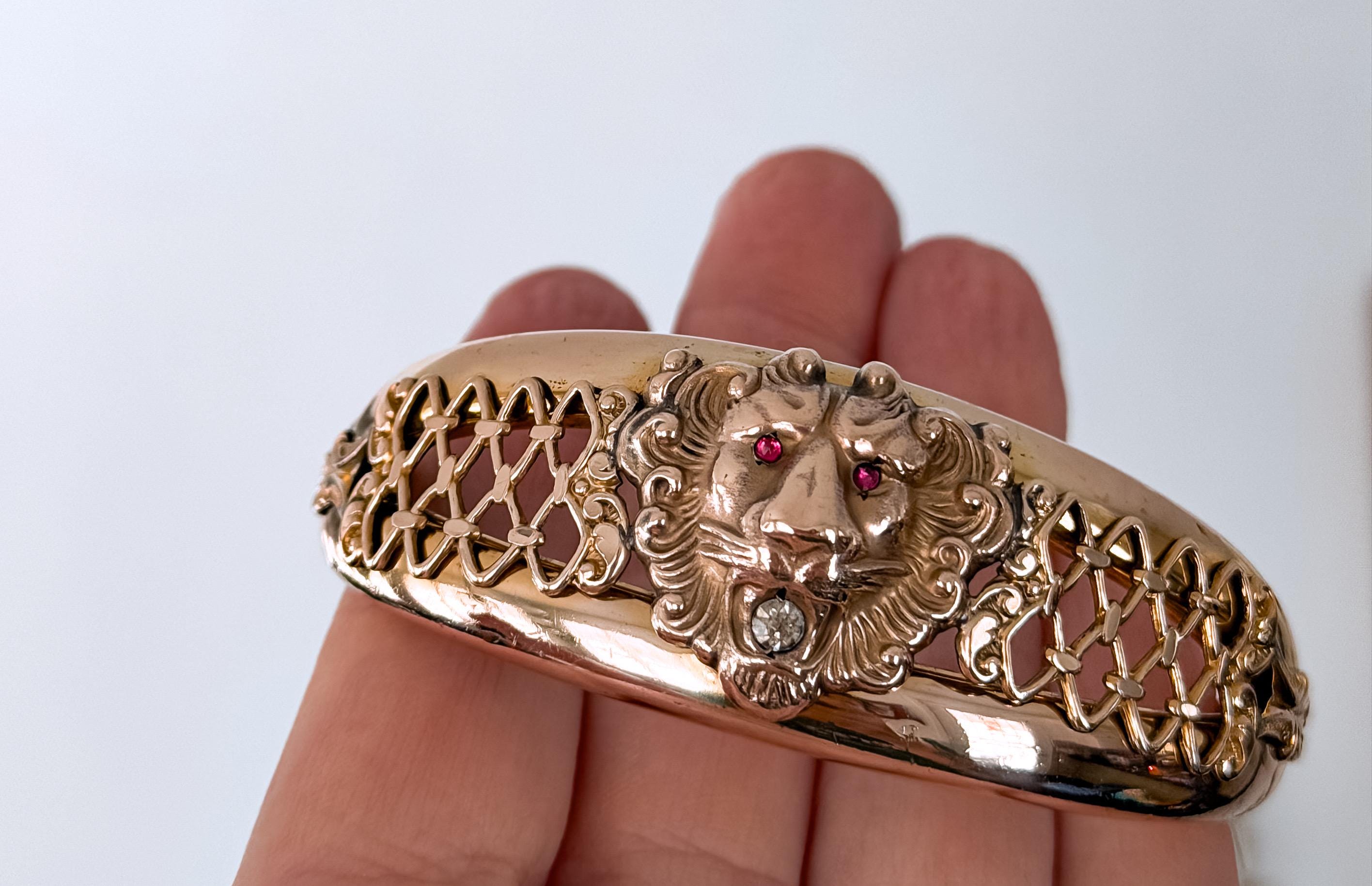 Bracelet Ancien Articulé En Or Massif 18 Carats (12,1 Gr) - Style Art Déco Avec Diamants, Occasion