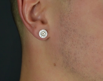 Bullet earrings, Mens earrings, bullet, stud earrings
