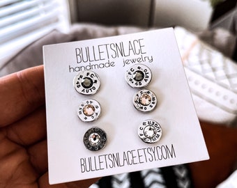 Bullet earrings, Bullet Jewelry, Stud Earrings