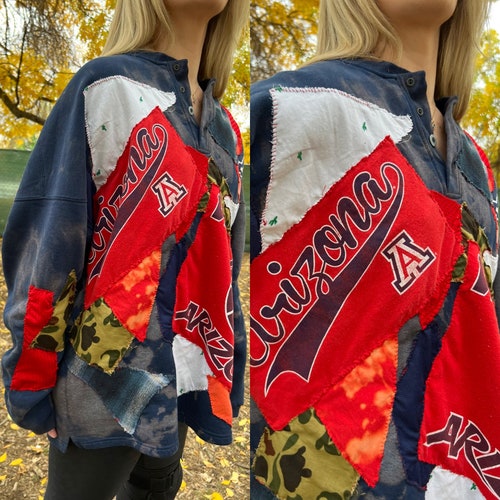 Arizona wildcats oversized sweatshirt, wildcats sweatshirt, shops uofa sweatshirt, uofa wildcats, uofa top, oversized sweatshirt, patchwork top