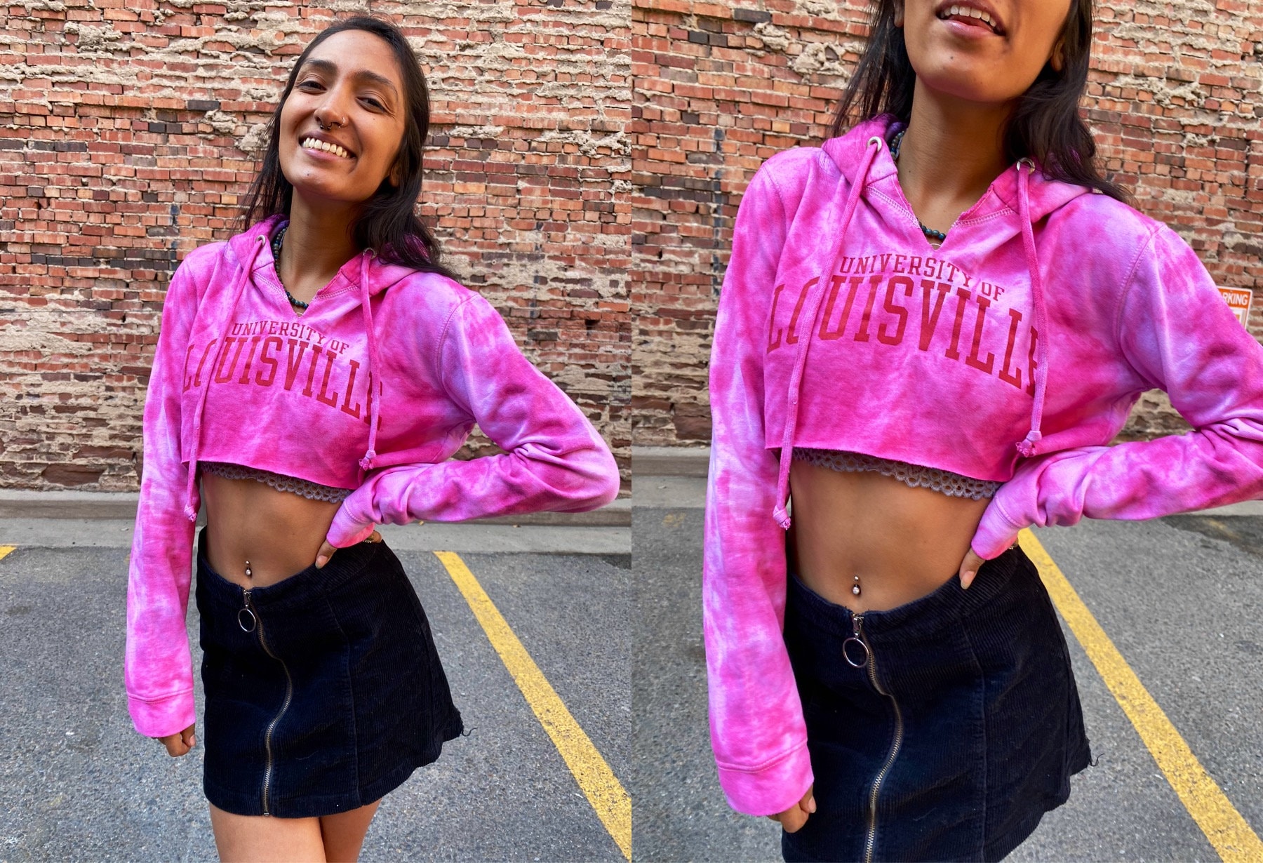 rag2swagg Louisville Cropped Hoodie, Cropped Hoodie, Louisville, Louisville Crop Top, Tie Dyed Crop Top, Tie Dyed Sweatshirt, Tie Dyed College Top