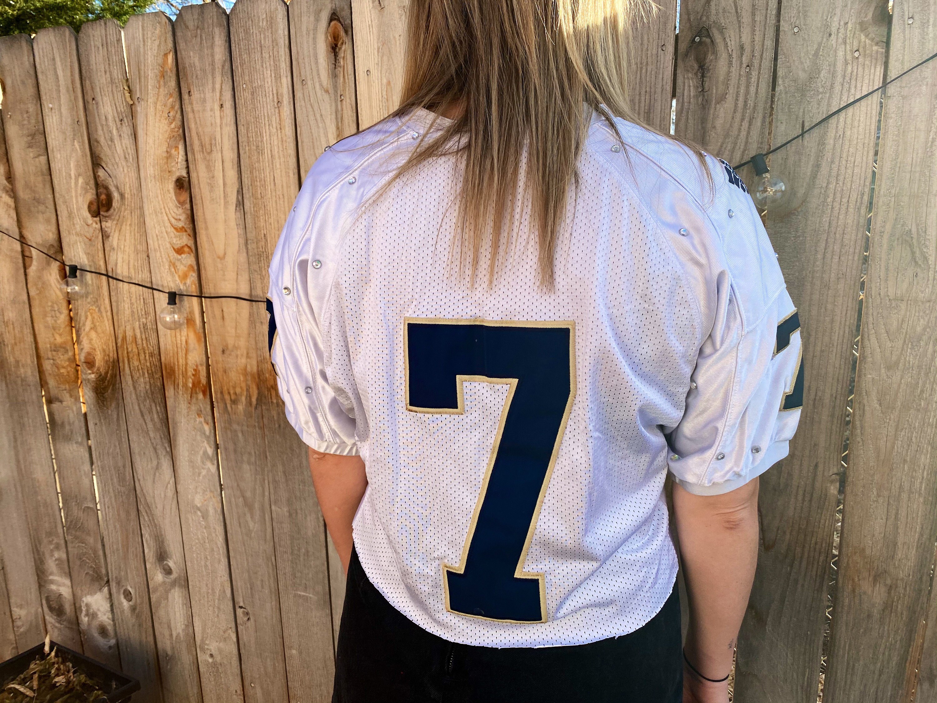 Cropped jersey nd Norte dame jersey bedazzled jersey Etsy