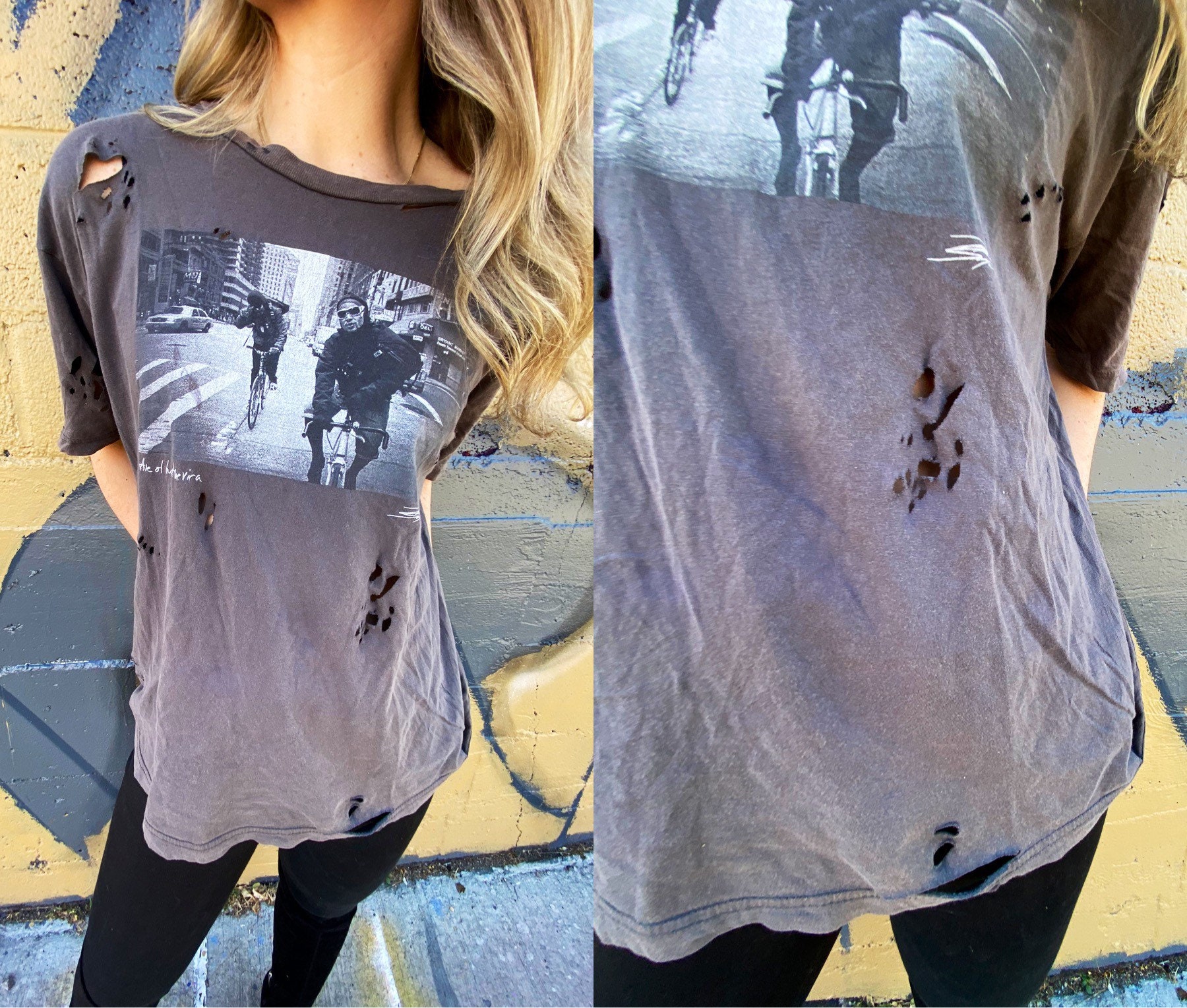Distressed Tshirt, New York Tshirt, Distressed Shirt