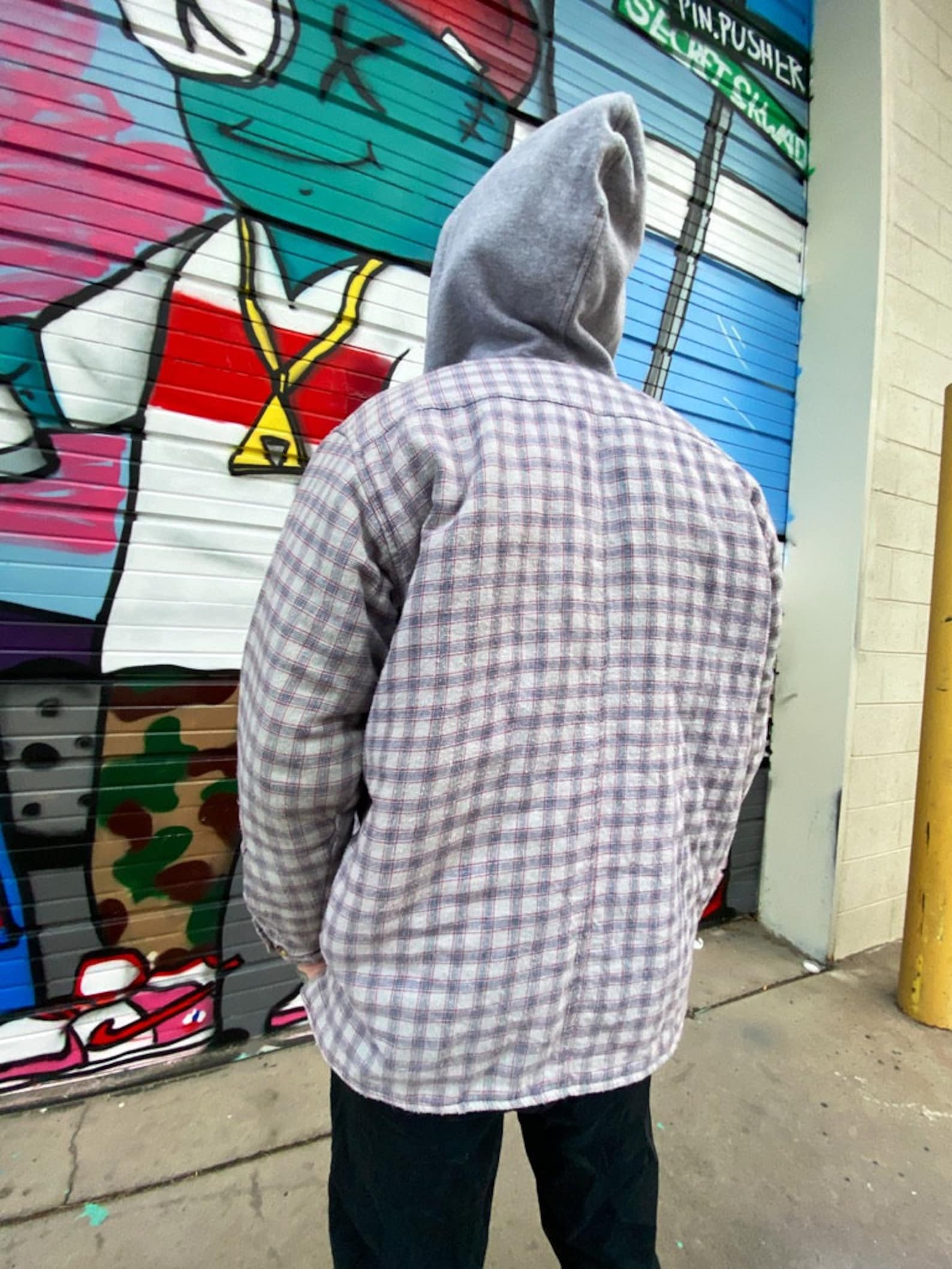 Flannel Shacket Flannel Jacket Hoodie Flannel Hoodie Etsy