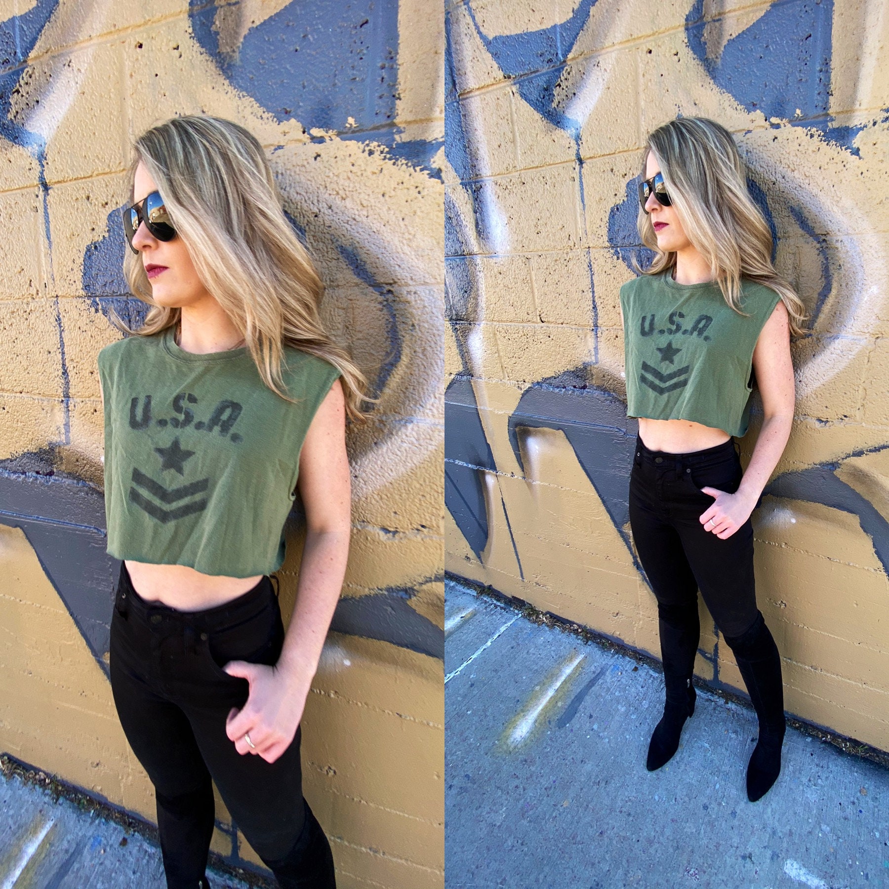 army cropped shirt