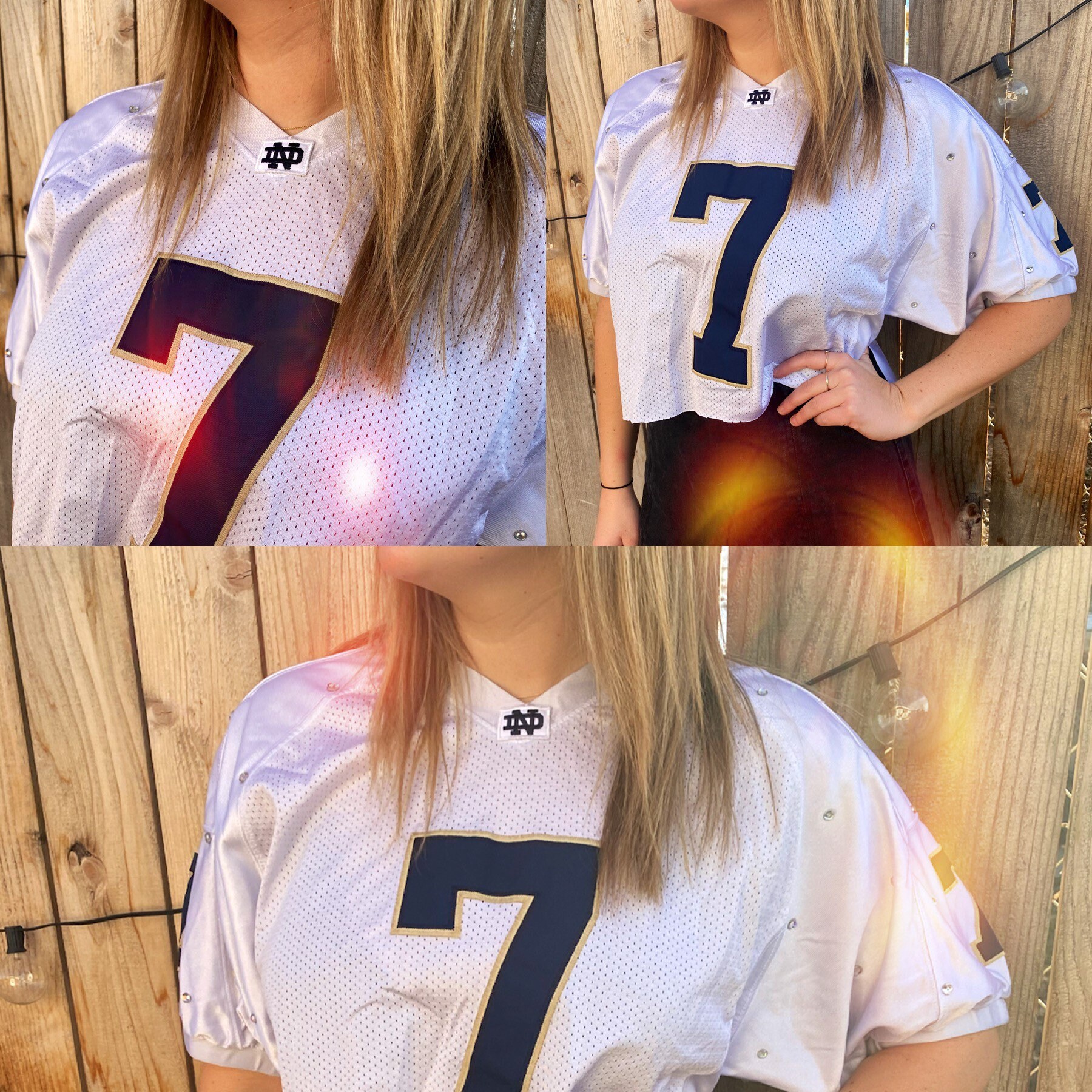 Cropped jersey nd Norte dame jersey bedazzled jersey Etsy