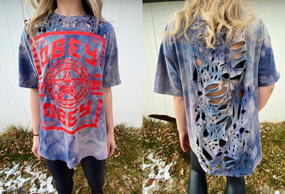 Distressed Bleached Streetwear Shirt 