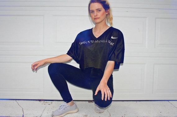 mesh football jersey crop top
