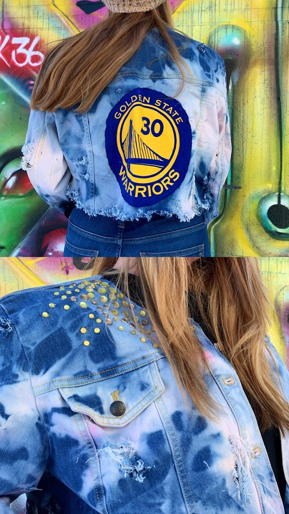 warriors denim jacket