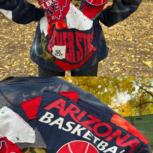 Arizona wildcats oversized sweatshirt, wildcats sweatshirt, shops uofa sweatshirt, uofa wildcats, uofa top, oversized sweatshirt, patchwork top