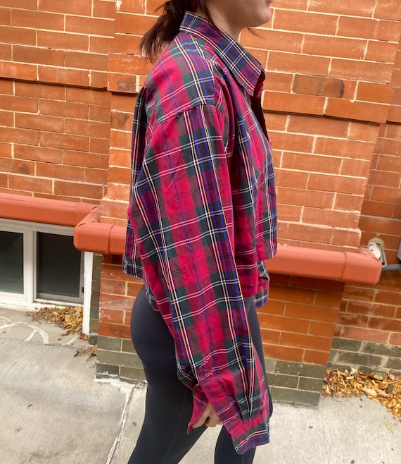 Flannel crop top top outfit