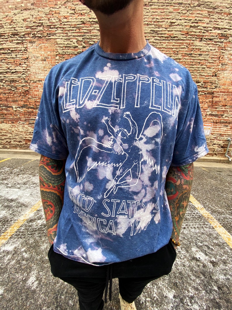 Led Zeppelin tshirt l bleached band shirts Led Zeppelin shirt bleached bleached band shirt zeppelin shirt zeppelin tshirt band shirt
