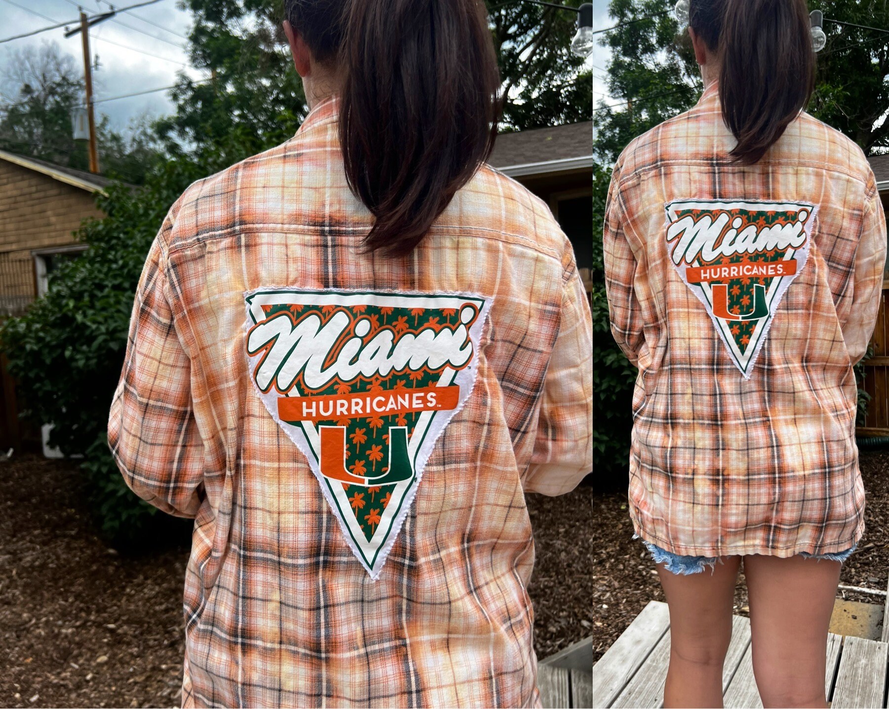 Miami Flannel Miami Tshirt Miami Shirt Hurricanes Shirt Hurricanes Miami Tshirt College Football Flannel College Hurricanes Flannel Etsy Canada