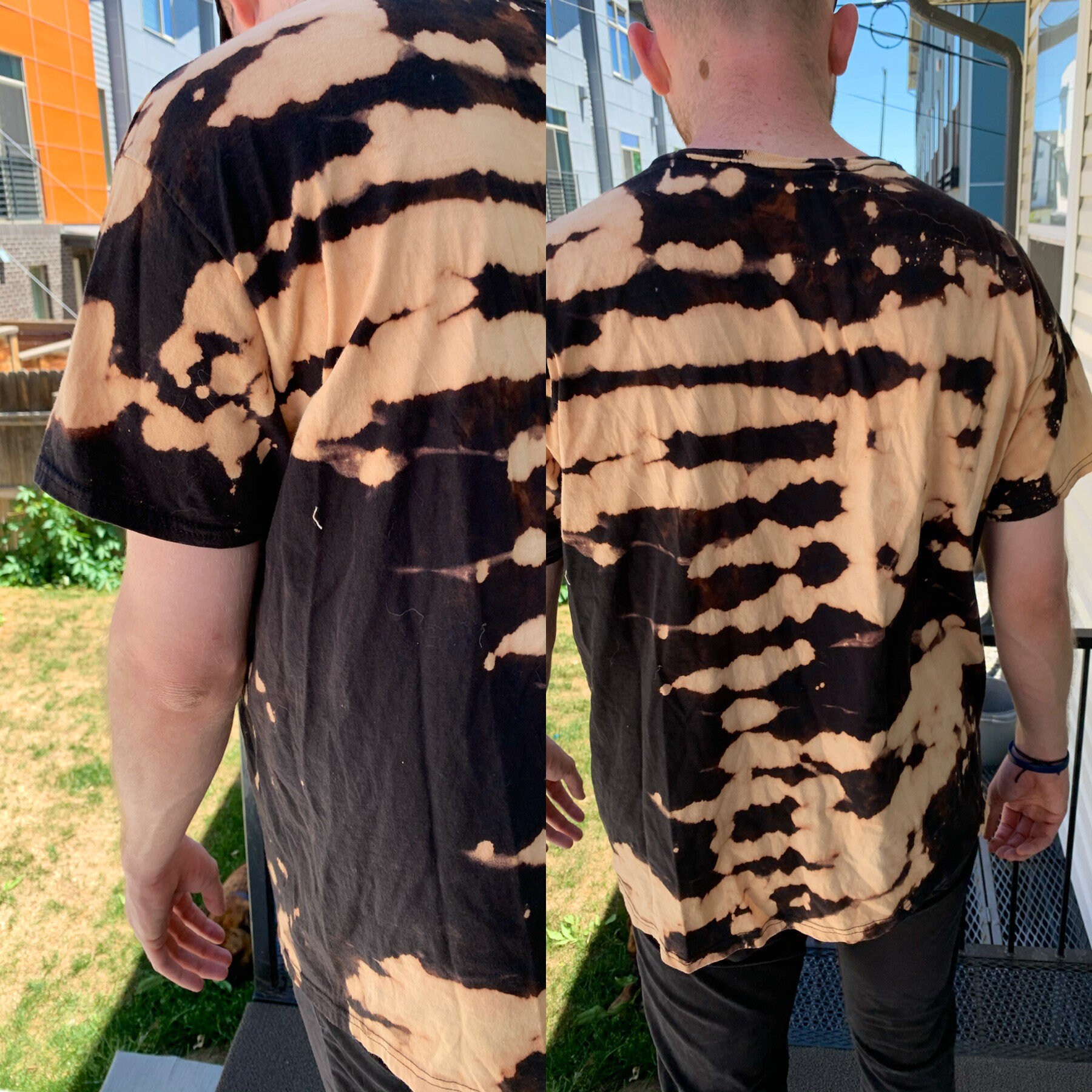 Bleach dyed shirt acid wash shirt acid washed bleached Etsy