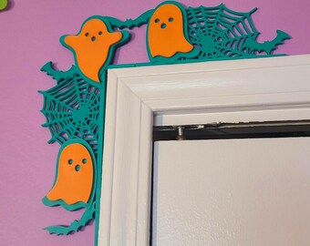 3D-geprint aanpasbaar Spoken Spinnenwebben Deurhoek Hanger Bord Decor