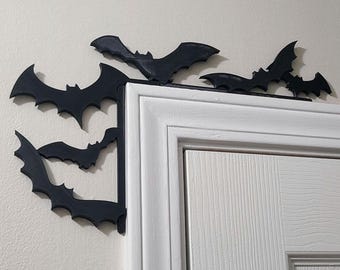 3D Printed Customizable Bats Door Corner Hanger Sign Decor