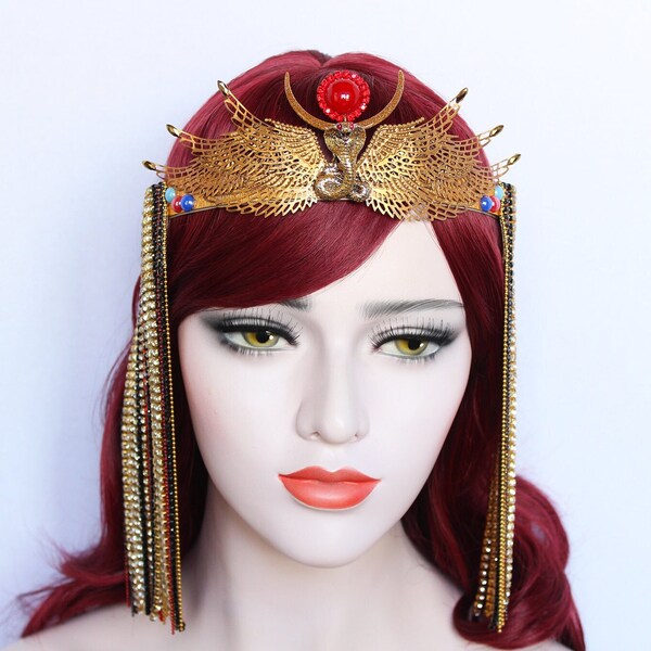 beaded egyptian headpiece