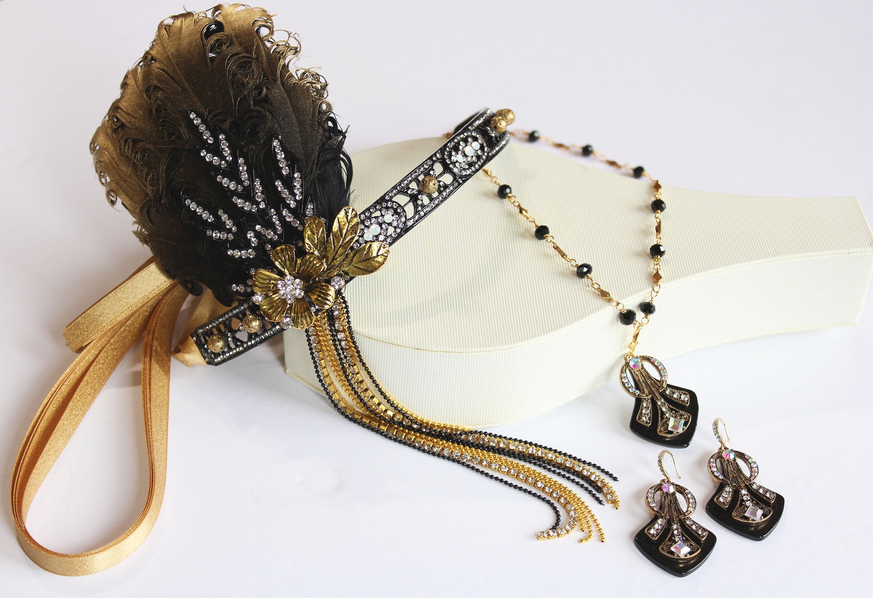 Great Gatsby Headpiece Art Deco Wedding Jewelry Set