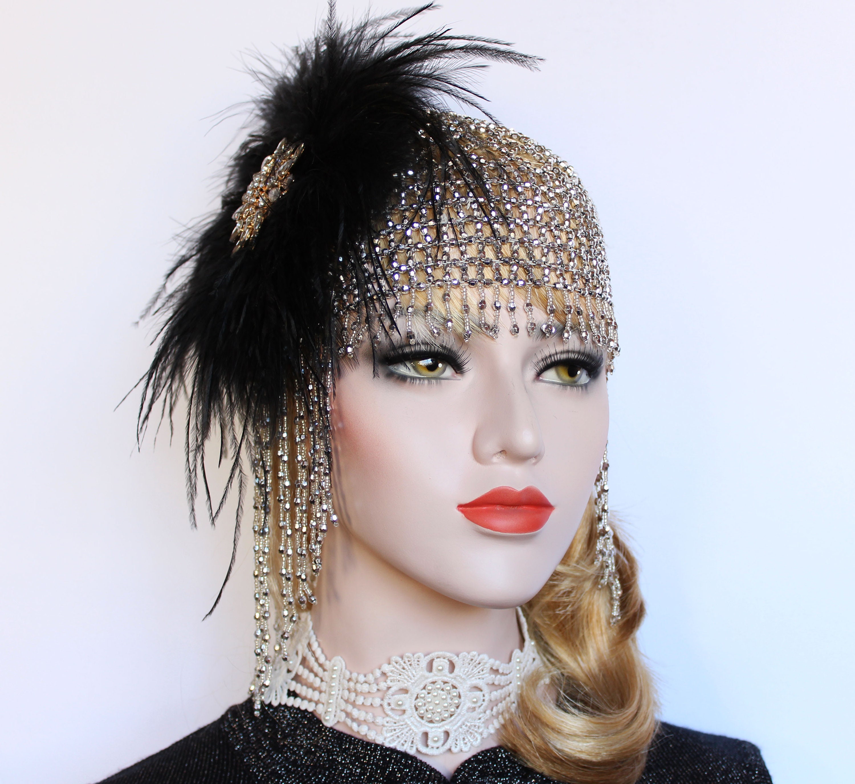 1920s headpiece black