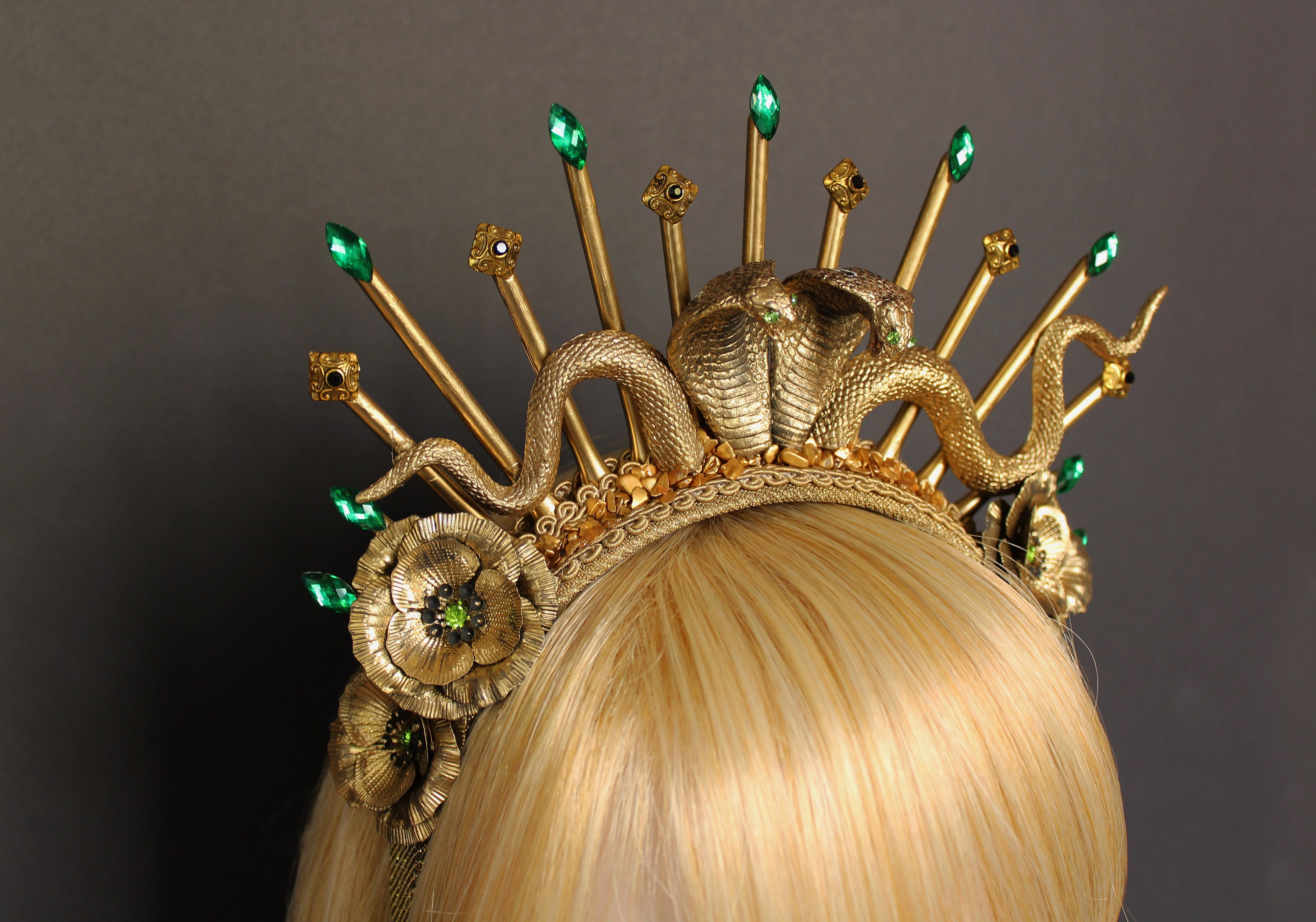 Snake Queen Headpiece Medusa Crown Cobra Crown Snake Witch Etsy UK