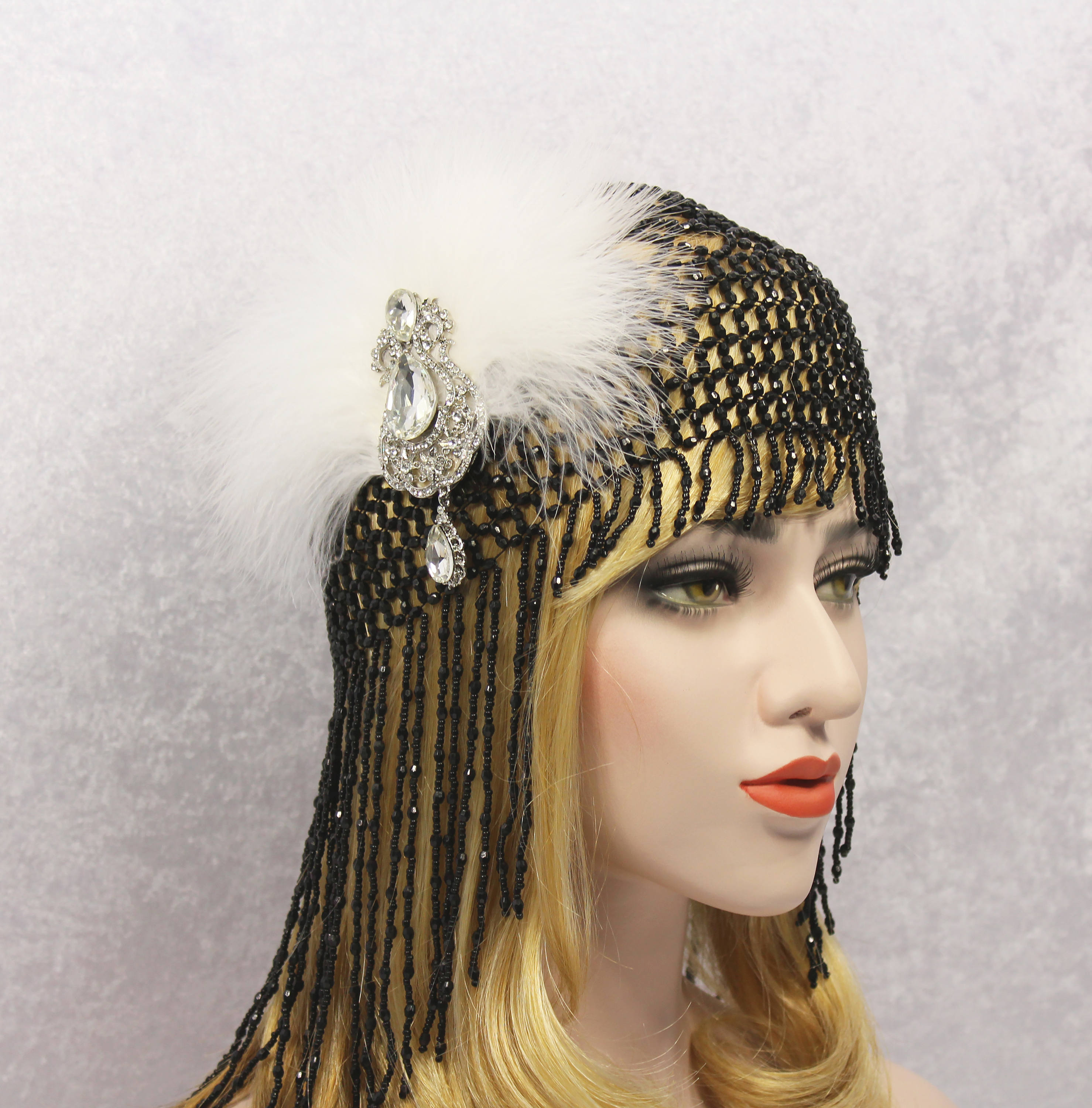 Great Gatsby Headpiece Roaring 20s 1920s Flapper Beaded Etsy