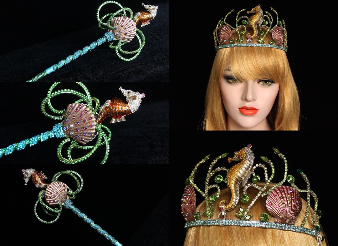 Mermaid Crown Seashell Crown Beach Wedding Seahorse Bridal Headpiece
