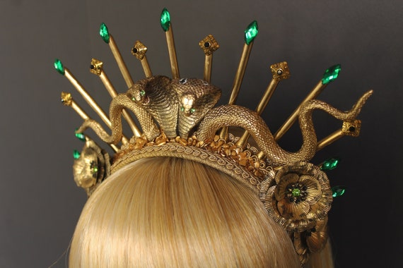 Snake Queen Headpiece Medusa Crown Cobra Crown Snake Witch - Etsy