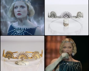 Art Deco Starburst Crown Tiara Authentic Screen-Used "Iris Vos" Archive 81 TV Netflix Series