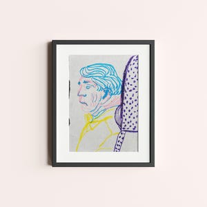 Boceto/dibujo de retrato a lápiz de color – Arte de pared | ilustraciones abstractas | Arte OddballOasis | idea de regalo