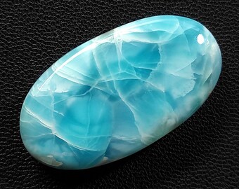 Rare Blue Larimar Stone from Dominican Republic Larimar Necklace Stone Pendant Loose Gemstones Cabochons Larimar Cabochon 27mm
