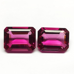 Pink Rubelite Stone, Pair Rubelite Gemstone, Pair Matched Rubelite Loose Stone, Octagon Rubelite Stone - 9x7mm to 18x13mm