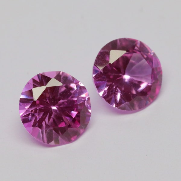 Pink Sapphire Gemstone | Pink Sapphire Stone | Round 7x7x4mm Pink Sapphire Ring Jewelry Stone - Pair Matched