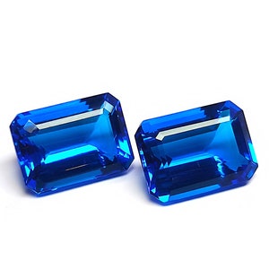 Coppia di pietre preziose di topazio blu svizzero, coppia di pietre di topazio blu svizzero abbinate per la creazione di gioielli - da 14 x 10 mm a 18 x 13 mm