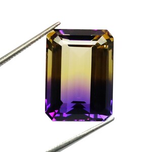 Bi Ametrine Octagon Gemstone, Faceted Ametrine Gemstone, Ametrine Ring Stone, Bio Color Ametrine, Ametrine Ring Jewelry Stone - 18x13x9mm