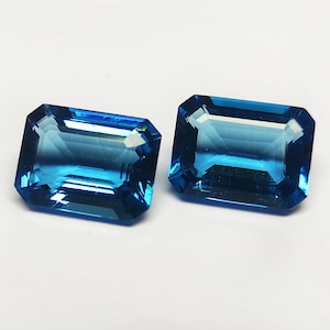 London Blue Topaz Stone | Topaz Pair Matched | Blue Topaz Gemstone | Pair Topaz Stone - 9x7mm to 18x13mm