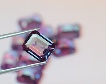 Lab Created Alexandrite Stone – Octagon Color Change Gem (10x8mm To 16x12mm)