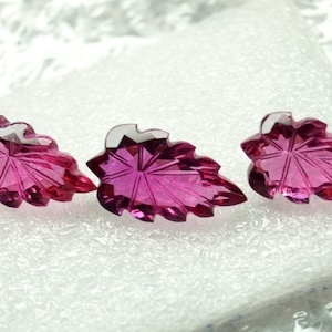 60% OFF 28.60 carat Rubellite quartz Fancy Carved Cut 3 piece Set