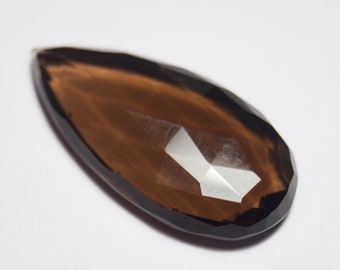 Large Pear Faceted Smoky Quartz Gemstone – 42.35 Carat, 40x20x7 mm