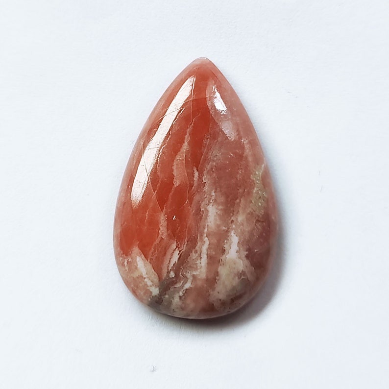 Rhodochrosite Cabochon Pear Stone Figured Rhodochrosite Gemstone For Jewelry Making 33x21x6mm