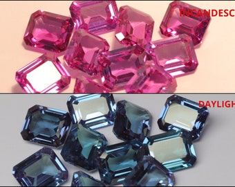 Pierre alexandrite à changement de couleur octogonale - Pierre alexandrite octogonale/Pierre pour la fabrication de bijoux - 10 x 8 mm à 16 x 12 mm