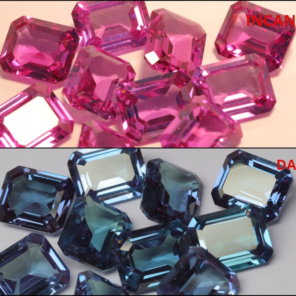 Alexandrite Color Change Stone - Octagon Alexandrite Gemstone / Stone For Jewelry Making - 10x8mm To 16x12mm