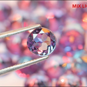 Color Change Alexandrite Gemstone Round Faceted Stone For Jewelry Making / Loose Alex Stone - Ring Stone 4mm To 10mm