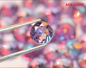 Lab Alexandrite edelsteen – ronde gefacetteerde ringsteen (4 mm-10 mm)