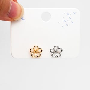10pcs Gold/ Silver Tone Flower Earrings, Dainty Stud Earrings (GB-4322)