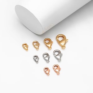 20pcs Gold/ Silver/ Rose Gold Lobster Claw Clasps, Necklace Bracelet Clasps (GB-027)