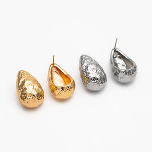 4stk Gold / Silber Raue Teardrop Ohrringe, Wasser-Tropfen-Bolzen-Ohrringe (GB-4351)